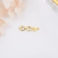 Connettore a freccia in zircone a forma di cuore dorato per gioielli fai-da-te con doppi anelli - Oro