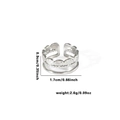 Fishtail titanium steel ring with double-layer wavy texture in silver finish - TYR0386 / Silver Gray Double Wave