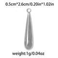 Poliertes 304 Edelstahl Wassertropfen-Anhänger, 0,5cm x 2,6cm groß und 1g schwer - Schlanker Wassertropfen (0.5*2.6cm) / Silber