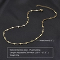 Adjustable gold plated stainless steel necklace featuring small cross charms on a thin chain - Cross
