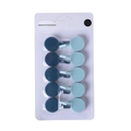 Pack of 10 rotating hooks in deep and light blue, featuring self-adhesive base and three-prong design - Light Blue + Deep Blue