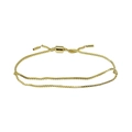 18k gold plated double box chain bracelet with adjustable sliding toggle clasp - Gold Bracelet