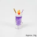 Portachiavi gelato alla frutta viola con crema bianca e ciliegia, altezza 6 cm - Viola