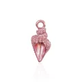 Pink pearlescent conch shell pendant with gold glitter and top ring for DIY jewelry - Pink Conch