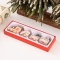 Pink wooden Christmas train set with gingerbread man and tree in festive red gift box - Pink (Gift Box)