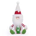 Pot à bonbons gnome de Noël avec chapeau en peluche blanc et longue barbe décorative - Père Noël Moyen
