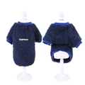 ρούχα σκύλου coral fleece σε ναυτικό μπλε με ελαστικές μανσέτες και λευκό λογότυπο κεντητό - XS / Ναυτικό μπλε φούτερ Supmern