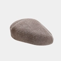Detail shot of the taupe wool blend knit beret showing soft textured fiber and ribbing - M (56-58cm) / Mocha