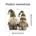 Dimensioni dettagliate degli gnomi di Natale grigi e verdi che mostrano un'altezza di 29 cm - 29*29cm/Gnomo di Natale/Set di 2