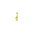 Detailed view of a 18k gold plated bubble letter S pendant with high polish finish - Letter S Pendant