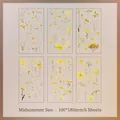 6 sheets of vintage yellow floral PET stickers for scrapbooking, size 100x180mm - Summer Sunshine