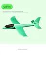 Green 48cm LED foam glider airplane for kids with easy manual throwing operation - Large Green Without Lights (1 Pcs)