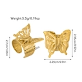 Detailed view of matte gold butterfly rings with dimensions and weight specifications - Butterfly Design