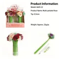 0.5mm creative silicone rose flower pen in purple and pink tones with green stem design - Multi-petal Rose-Black Ink