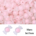 Pink frosted candy acrylic beads for DIY crafts, 50pcs 9x17mm star jewelry accessories - Pink Frosted Candy (50pcs)