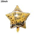 Star-shaped 18 inch Happy New Year foil balloon with gold and silver stripes - 18-inch Lines New Year Star Balloon