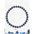 Lapis Lazuli beaded bracelet with gold metal spacers and healing properties card - Lapis Lazuli Bracelet