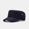 Detail van de marineblauwe legercap met honingraattextuur en metalen ventilatieogen - Verstelbaar / Marineblauw