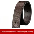 Bruine leren riem met krokodillenprint voor automatische gesp met 3,8CM breed - 3.8CM / 105cm / Bruin
