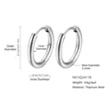 Silver titanium steel hoop earrings with 23mm outer diameter and 2.5mm thickness - 2.5*18mm / Steel