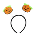 Halloween Haarreif mit glitzernden orangen Kürbis-Springfedern für Kostümpartys - Glitzernder Oranger Kürbis (WSJFG-1-3)
