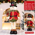 Christmas snowman plush with telescopic legs and striped scarf in festive holiday theme - Medium 53CM Telescopic Snowman