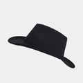 Classic wide brim black wool felt fedora hat for men and women stylish panama style - M / Black
