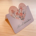 Close-up of pink 3D floral oil painting card with a heart-shaped hollow design - Sunset Iris