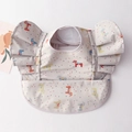 Waterproof baby bib featuring Dala horse pattern and ruffled wing sleeve details - Wings-shaped Wooden Horse / One Size