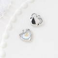 Silver heart pendant charms with blue-yellow gradient stones for DIY jewelry making - 20# Heart-Blue Yellow Gradient