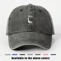 Washed dark grey baseball cap with Silly embroidery and duck pattern on the front - One Size / Black