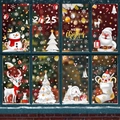 2025 Christmas window static stickers featuring Santa, snowman and reindeer designs - Set of 8 BQ(431-437)+439