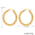 Boucles d'oreilles créoles torsadées plaquées or avec fermoir à levier sécurisé - F1423-Tressé Creux