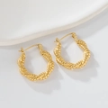 Eleganti orecchini a cerchio intrecciati in oro per donna in acciaio inossidabile - Oro