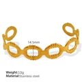 Golden hollow Cuban chain bangle made of stainless steel with 14.5mm width design - Hollow Oval Chain Link (SZ80) / Gold