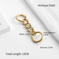 Antique gold bag strap extender chain with spring rings, 13cm length and 2.0cm width - 4 Segments / Antique Gold