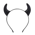 Halloween black glitter devil horn headband for party dress-up on a white background - Small Black Glitter Horn