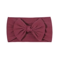 Soft nylon baby headband with a burgundy bow, high elasticity for newborn comfort - Burgundy