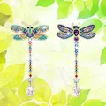 Double-sided dragonfly diamond painting suncatcher with colorful crystals and beads - DZ-5 Dragonfly Series