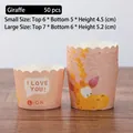 50-pack giraffe pattern pink muffin liners in two sizes for baking cupcakes - Giraffe