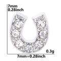 Silver horseshoe charm with clear rhinestones for floating locket DIY bracelets - Horseshoe-Silver Rhinestone