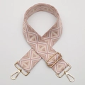 Tracolla etnica rosa 5cm con motivi geometrici e ganci metallici dorati lucidi - No. 720 Gancio Dorato