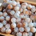 10mm ice crackle glass beads with blue and gold gradient for DIY jewelry making - 10mm / Coffee Blue