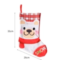 35cm red Christmas stocking with polar bear cartoon print and green Snow lettering - Christmas Bear Stocking-SNOW