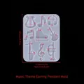 Size chart for music instrument silicone resin molds including piano and guitar shapes - Musical Instrument Earring Pendant Mold