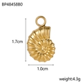 Ciondolo a forma di nautilus dorato lucido con misure 1,7 cm di altezza e peso 4,3 g - BP48458B0-Ammonite conchiglia dorata