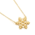 Collier délicat avec pendentif flocon de neige doré et chaîne fine minimaliste - Style Flocon de Neige Doré (KN199693-KLX)