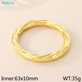 Bracciale a fune intrecciata cava dorata in acciaio inossidabile diametro 63x10mm - 63*10mm (Cavo) / Oro
