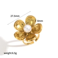 Gold Sunflower Pearl Ring (TR4525)