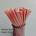 Detail of rose gold disposable paper straws, 6mm diameter and 197mm length for parties - Rose Gold Solid Color